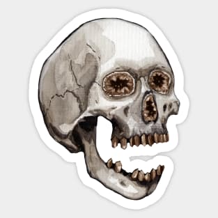 Smokey Quartz Geode Crystal Skull Sticker